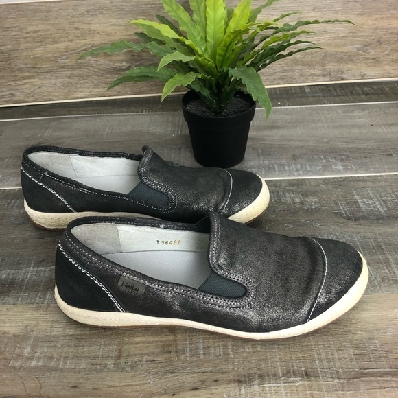 Josef Seibel Caspian Metallic Gray Slide Flats Size 38 - Picture 1 of 9